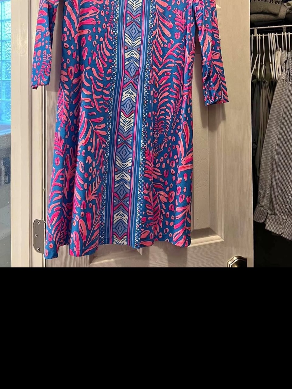 Lilly Pulitzer Blue and Pink Printed Shift Dress very good used
